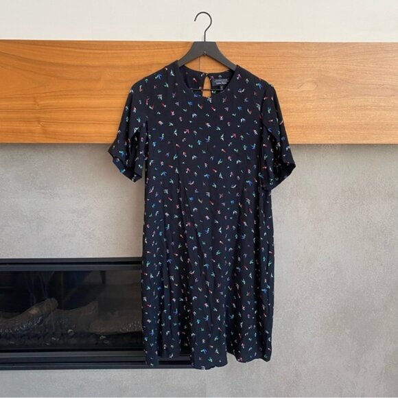 AND OTHER STORIES & Stockholm Atelier Bird Short Sleeve Black Dress, Size 6 - Picture 1 of 7